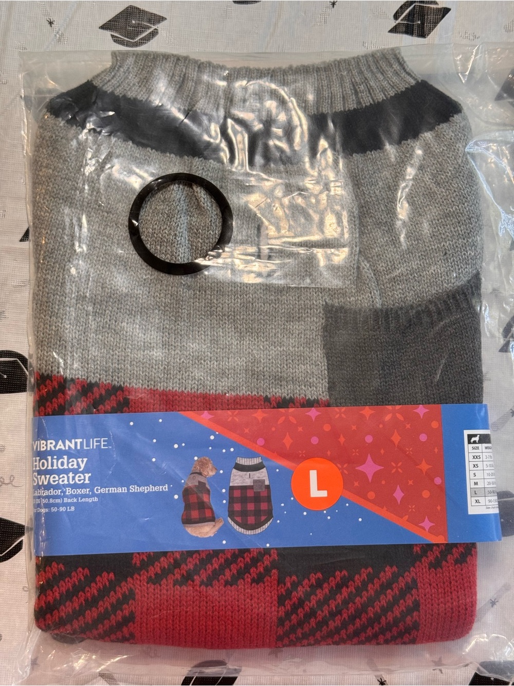 Vibrant Men’s Holiday Sweater Gray, Red & Black